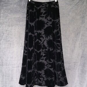 Vintage Alexon Witchy Velvet Burnout Maxi Skirt 90s Whimsigoth Dark Romantic S
